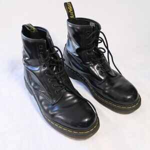 Dr. Martens 1460 Shiny Leather Lace Up Boots Mens Size 9